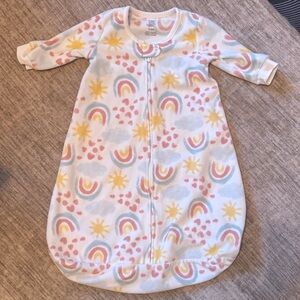 Fleece Rainbow and Sun Print Long Sleeve Sleep Sack 3-6M